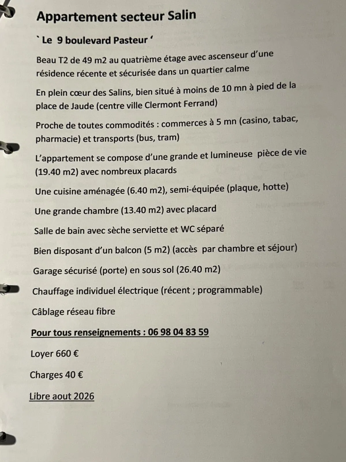 Location Clermont-Ferrand Appartement 6a65e06b0c29