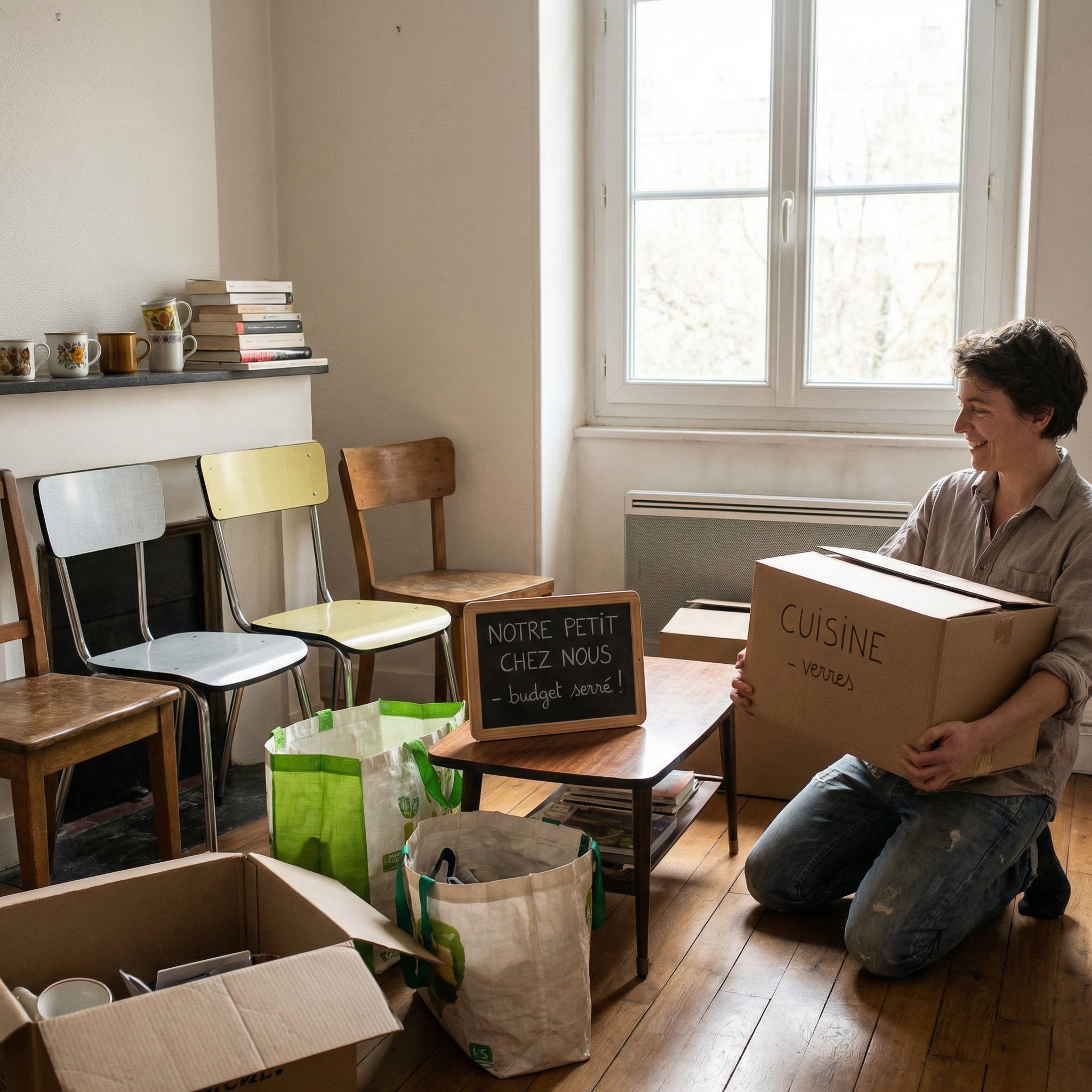 Chambre économique aménagée avec lit récupéré, rangements DIY et astuces pour emménager avec peu d’argent