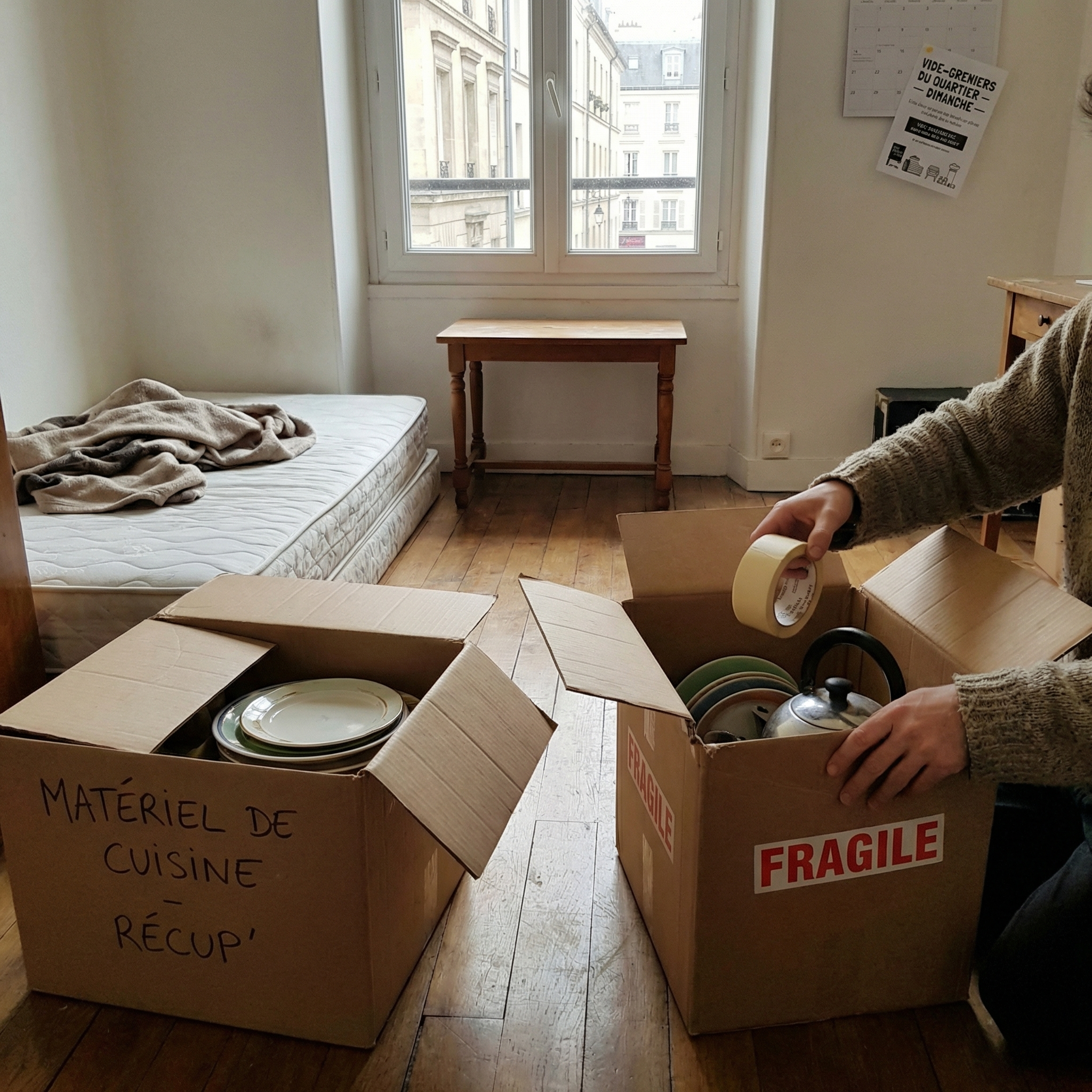 Coin bureau pas cher créé avec meubles recyclés et astuces récup pour emménager avec un petit budget