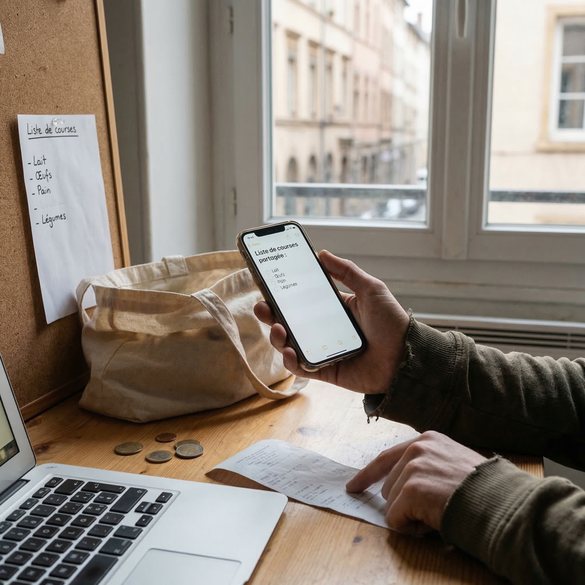 comment gérer les courses en colocation avec une liste partagée affichée sur le frigo