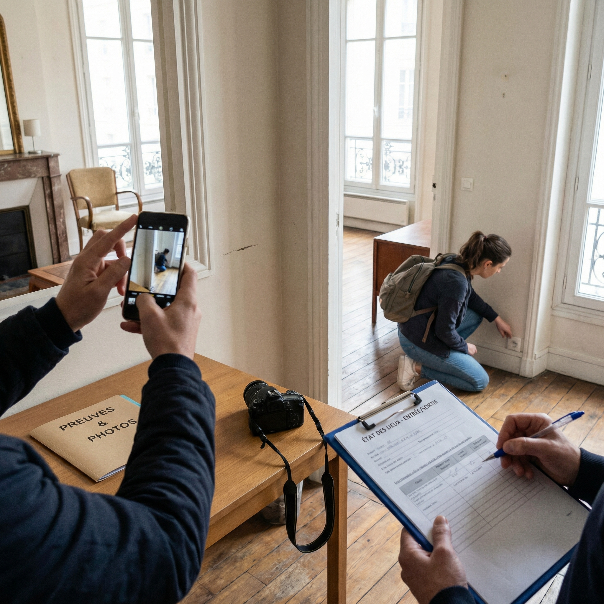 état des lieux d’entrée avec preuves photographiques des équipements et finitions