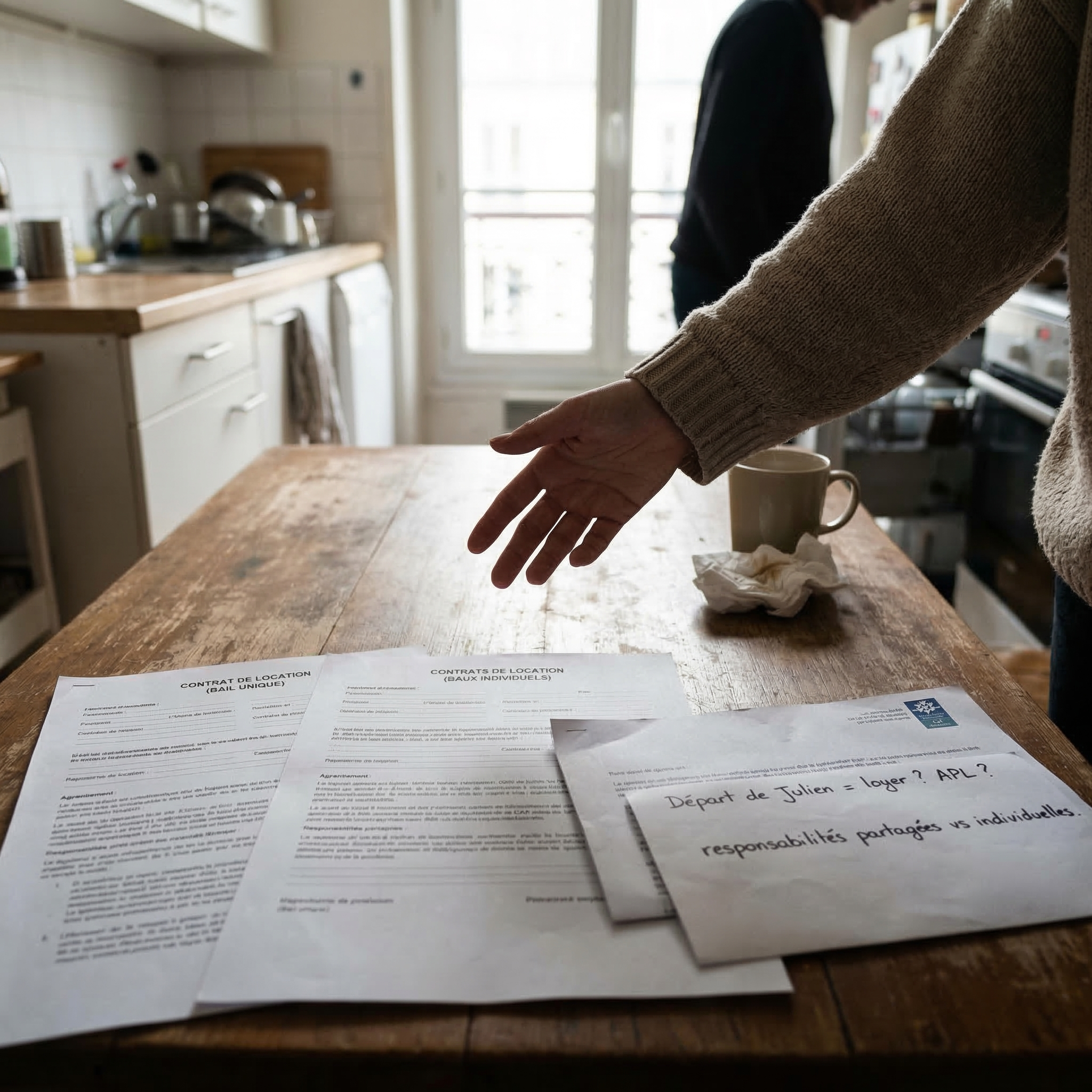 explication des conséquences sur les aides caf selon bail unique ou baux individuels en colocation et départ d un colocataire