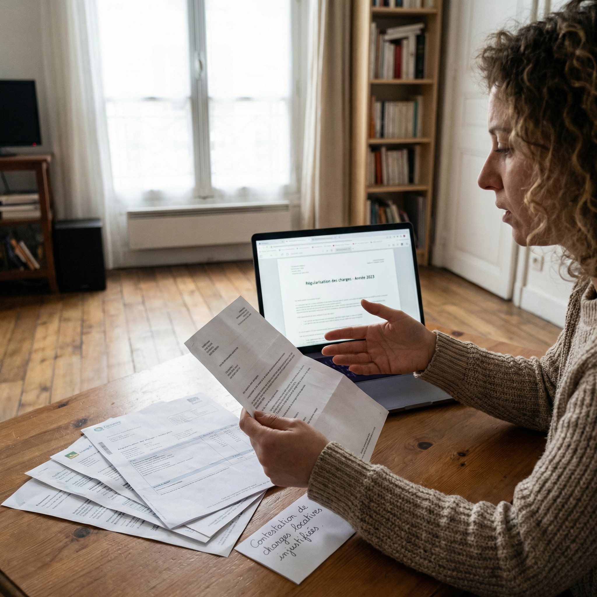 Conseiller juridique aidant un locataire à contester des charges locatives injustifiées et à comprendre la régularisation des charges