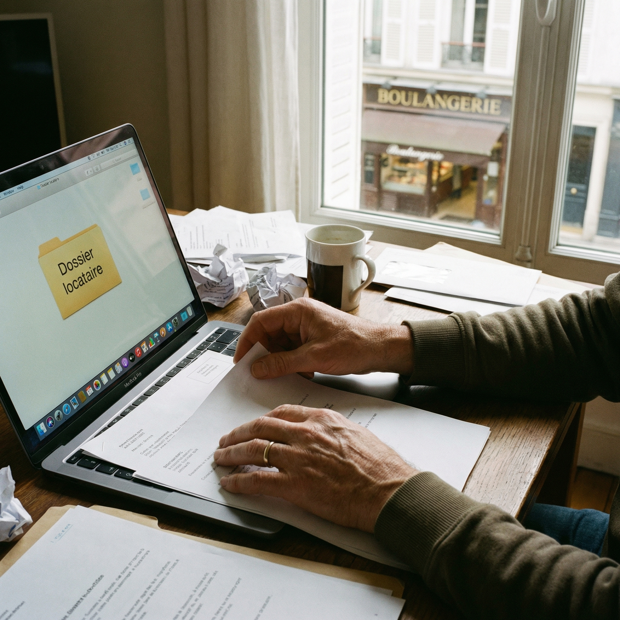 Locataire rassemblant rapidement ses justificatifs pour un dossier express en 24h