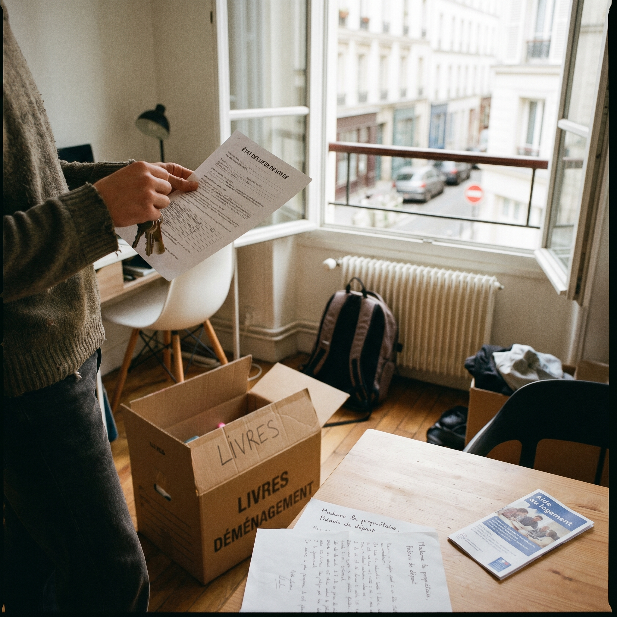 étudiant remettant les clés lors de la sortie du logement étudiant