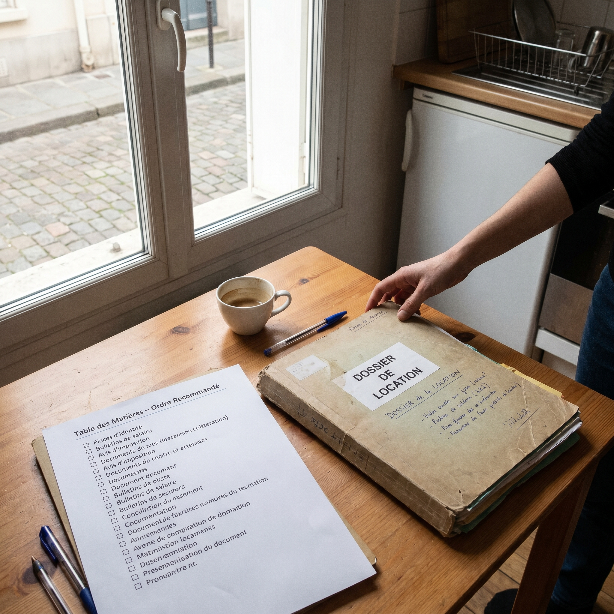 Exemple de dossier locataire classé par catégories de documents