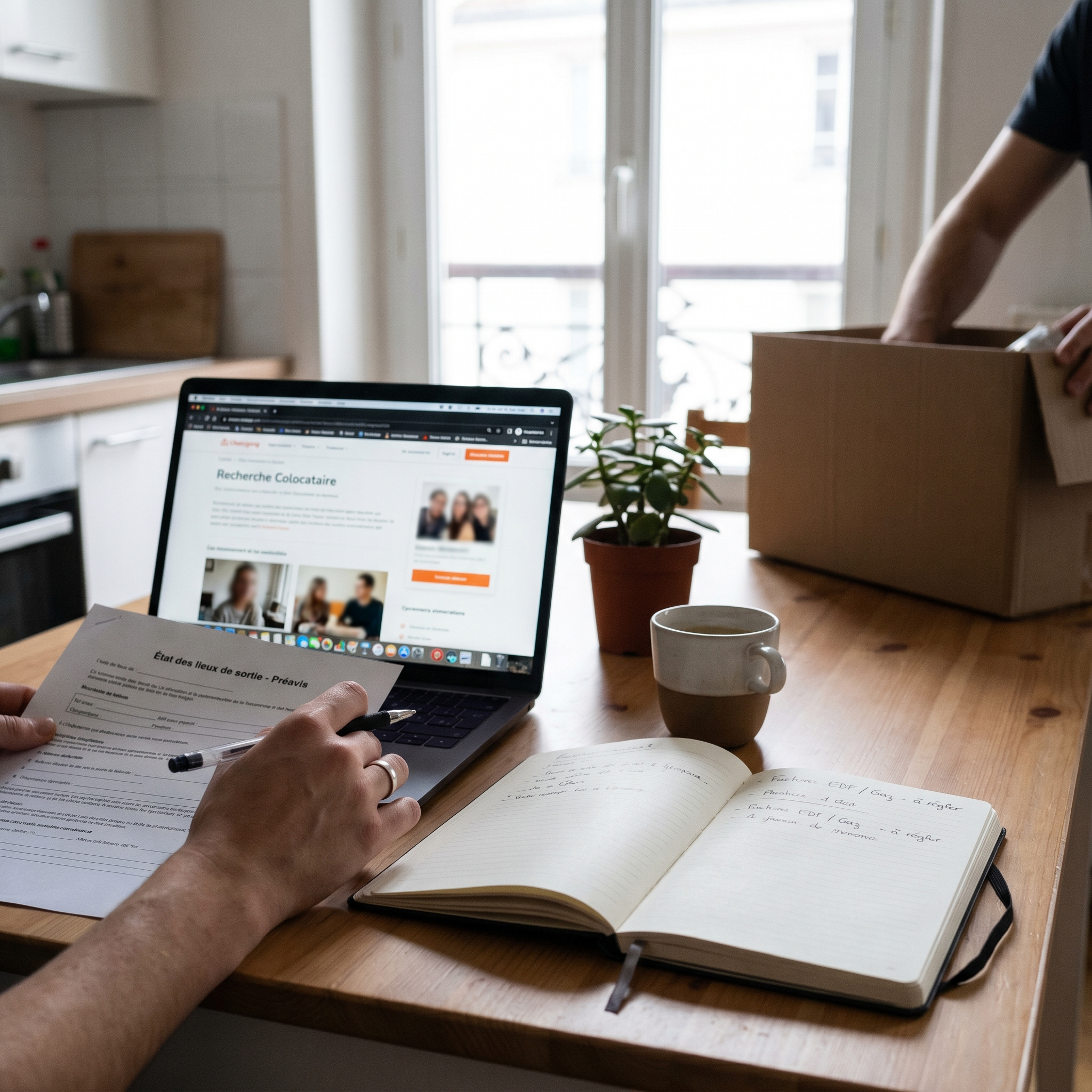 Tableau récapitulatif des démarches pour gérer le départ d’un colocataire sans crise et organiser le préavis
