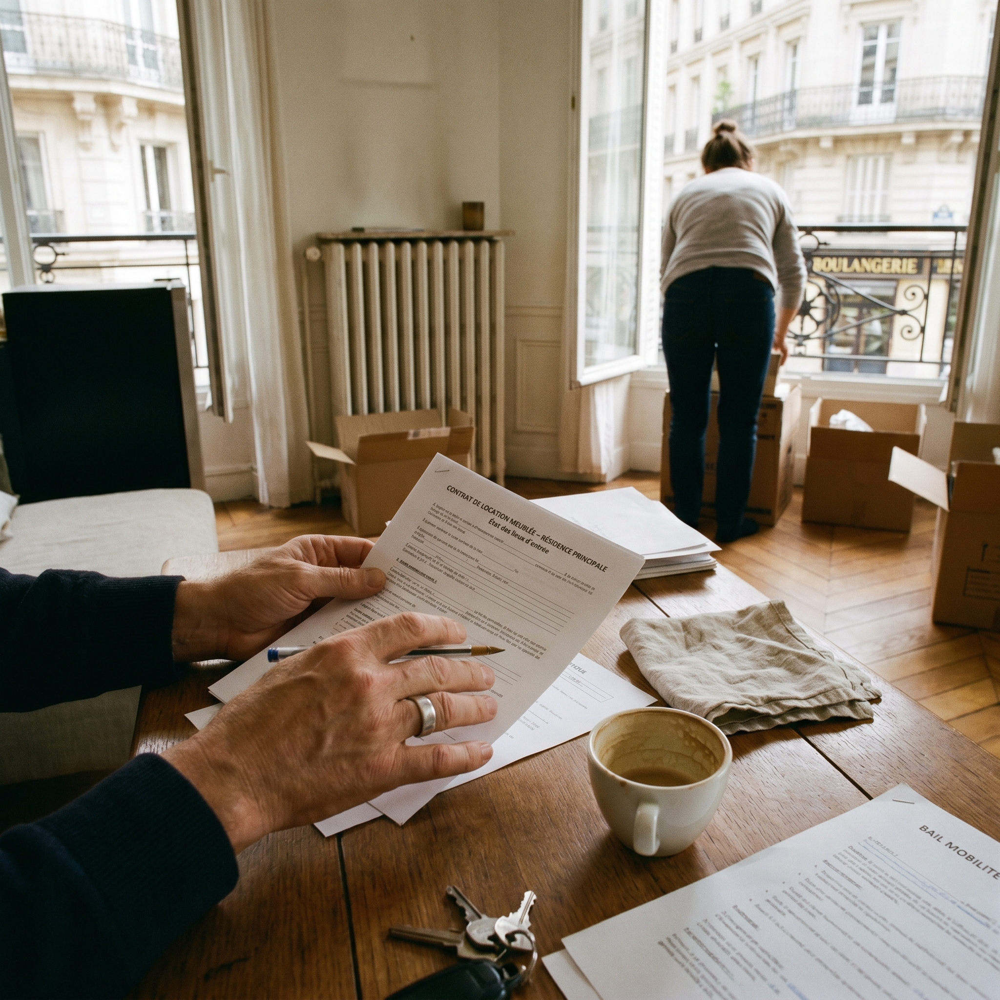 Contrat de bail mobilité signé entre propriétaire et locataire en logement meublé