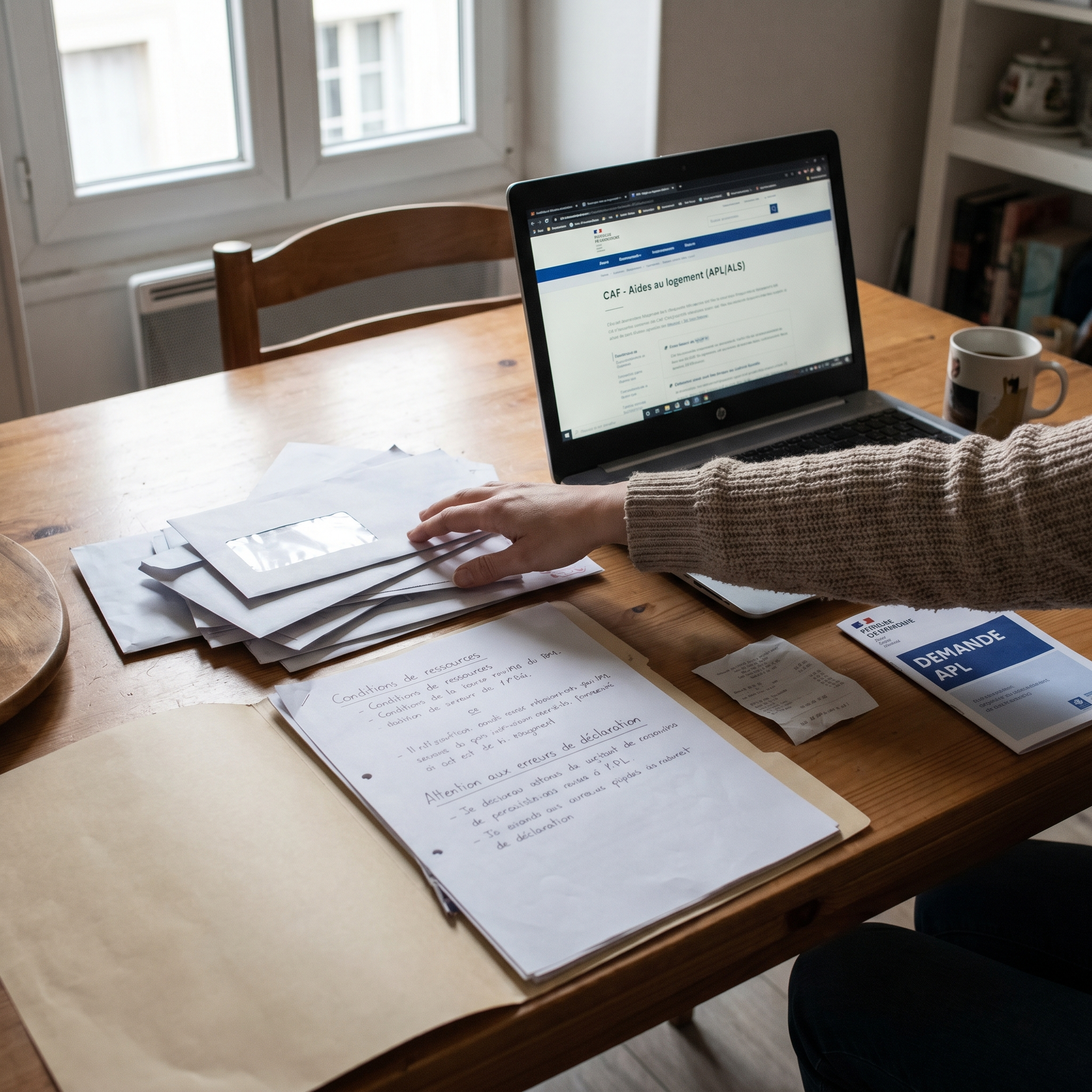 Étudiant remplissant une demande d’aides au logement APL ALS en ligne et démarches administratives