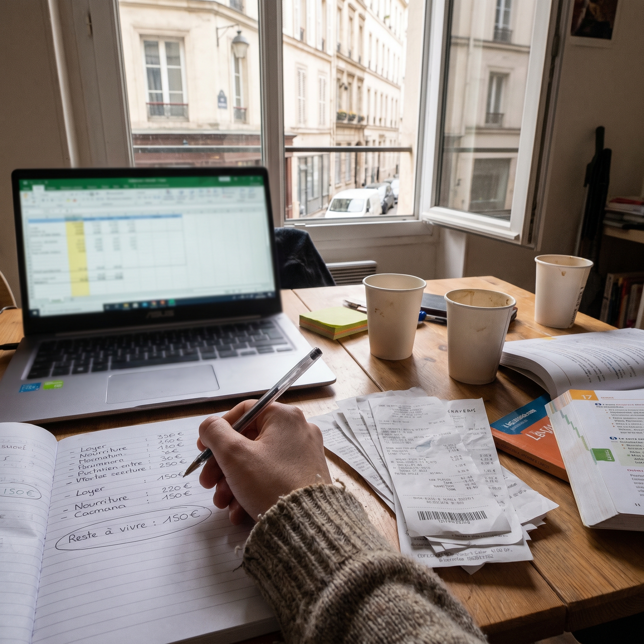 étudiant qui analyse son budget logement pour optimiser son reste à vivre