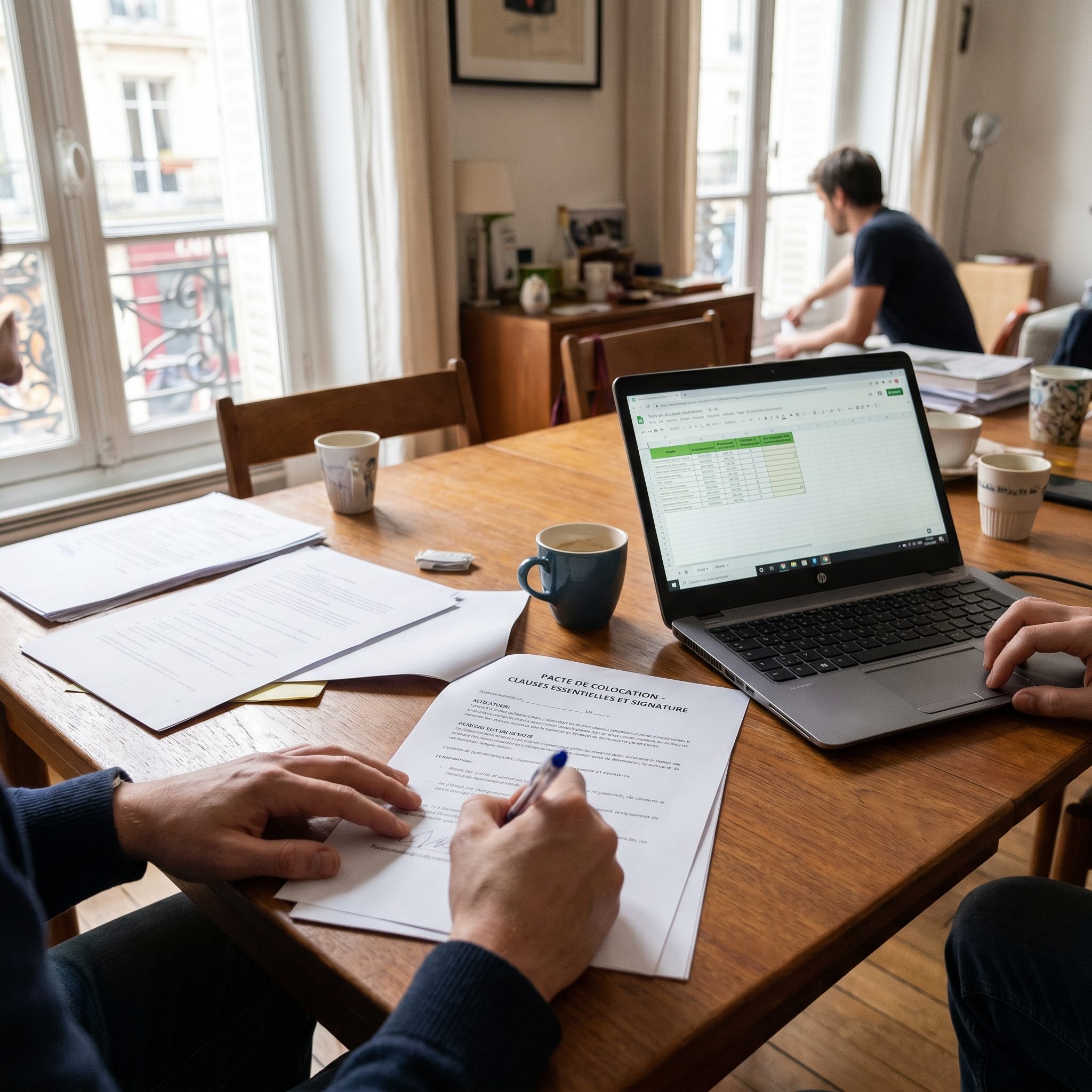 pacte de colocation modèle clauses essentielles et signature entre colocataires montrant les engagements et responsabilités de chacun