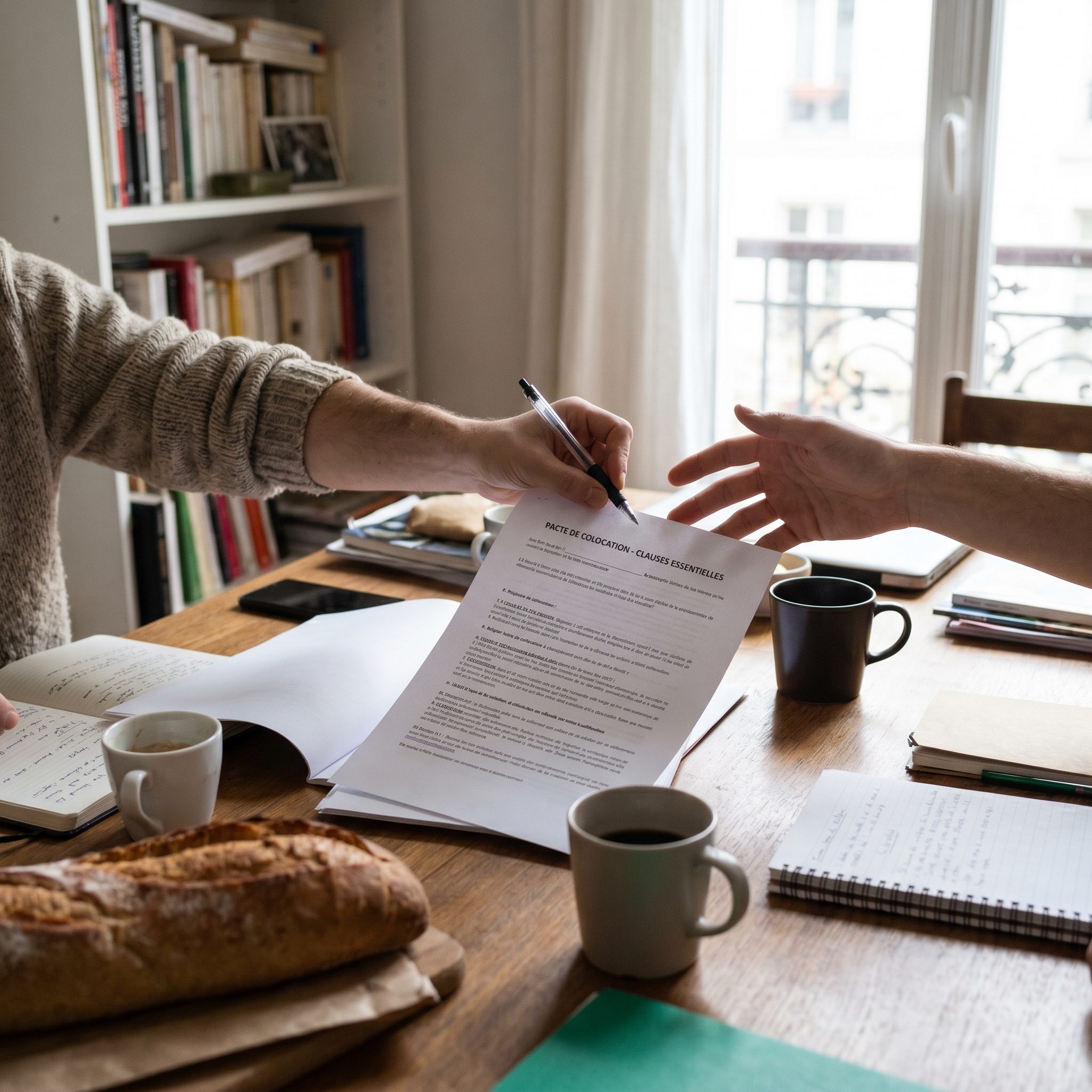 pacte de colocation modèle clauses essentielles et signature entre colocataires avec encadré sur les règles de vie commune