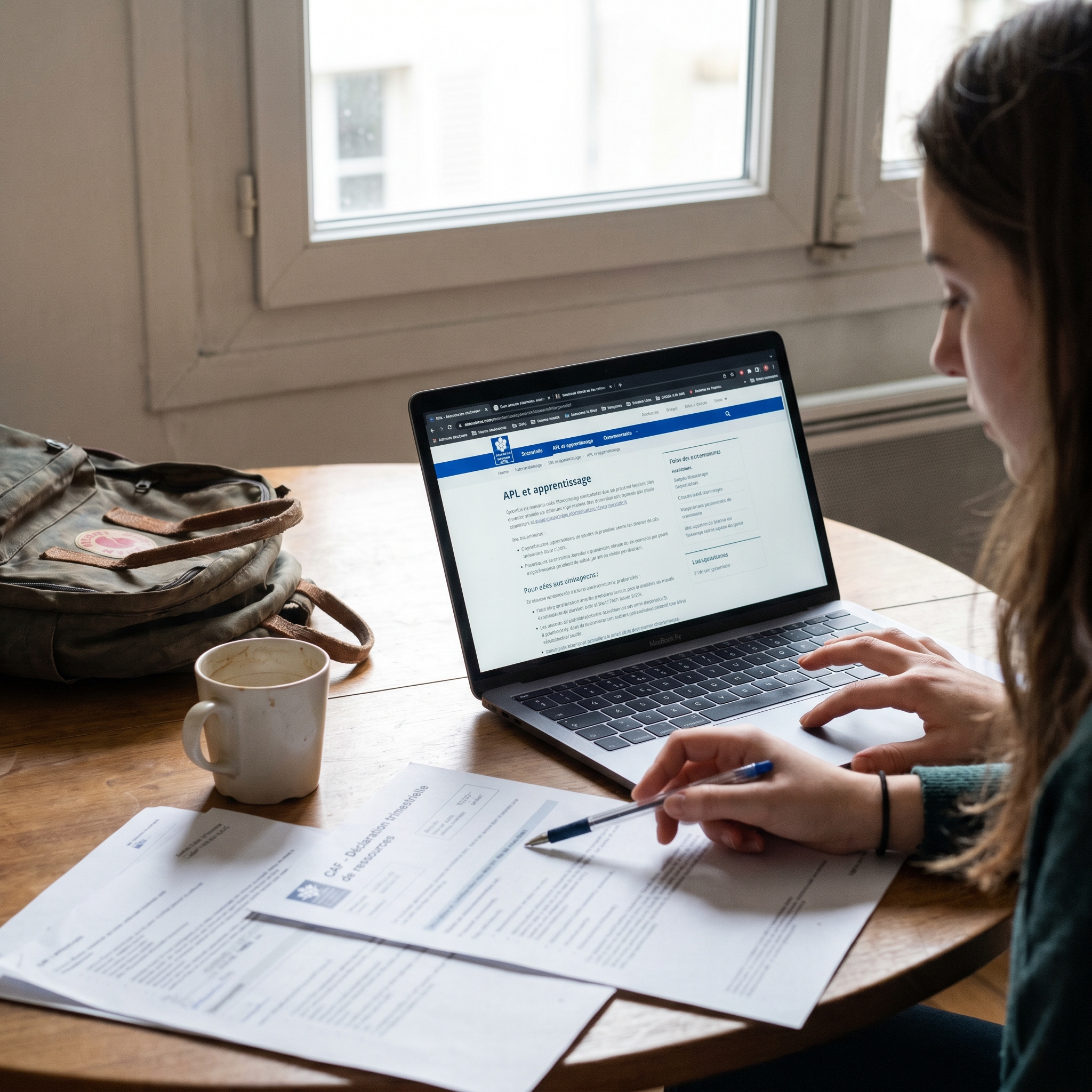 Tableau des revenus d’un alternant utilisés par la CAF pour le calcul de l’APL