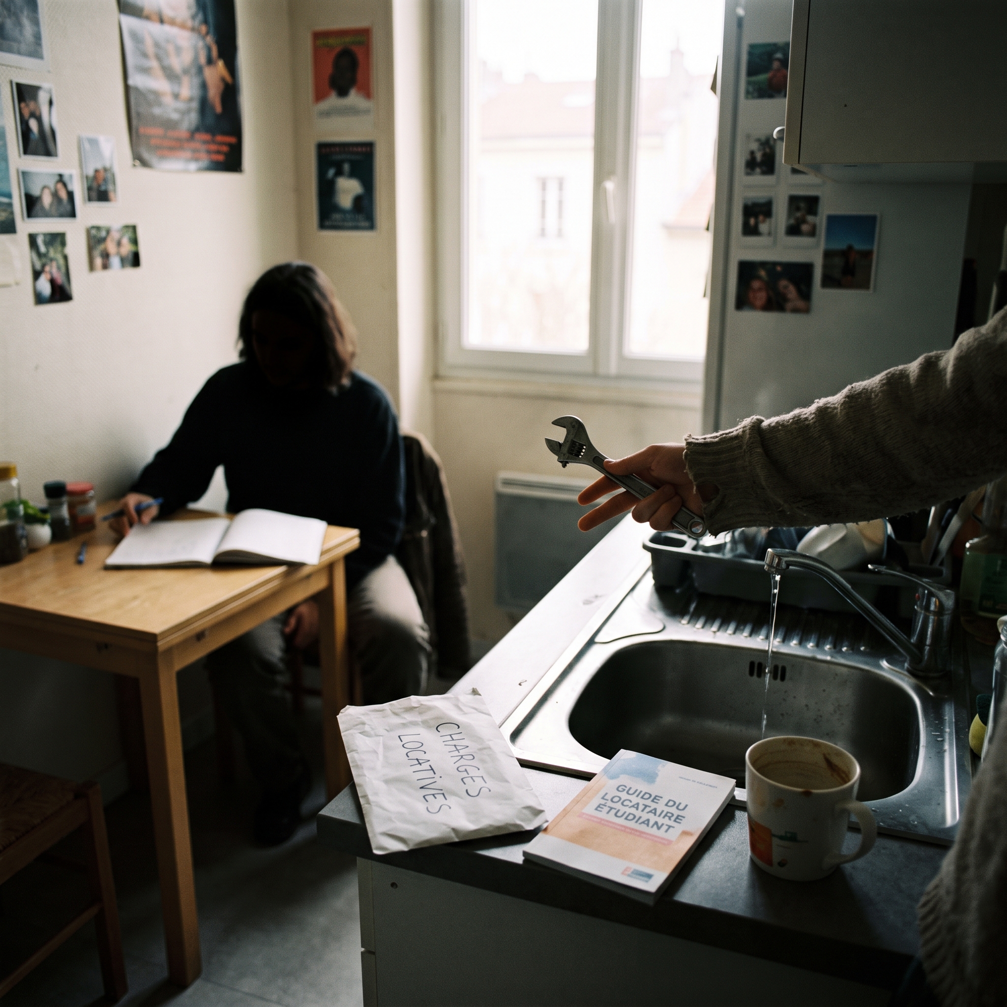 Locataire étudiant gérant les réparations locatives et l’entretien courant du logement