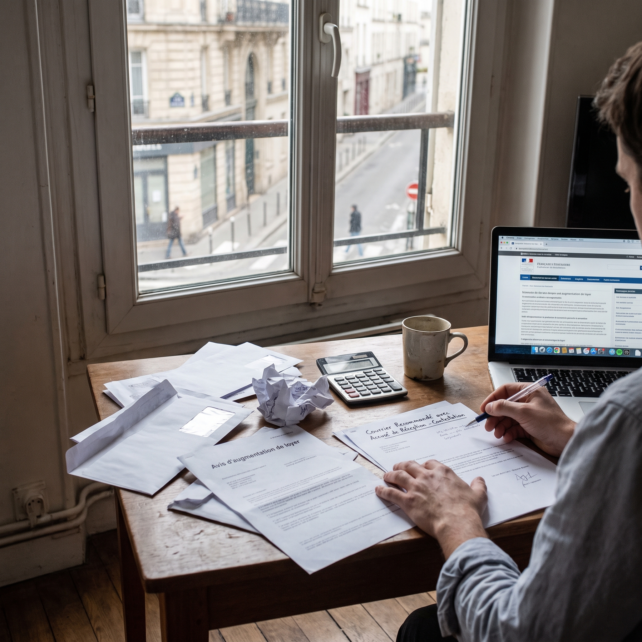 locataire qui consulte son bail pour contester une augmentation de loyer jugée abusive