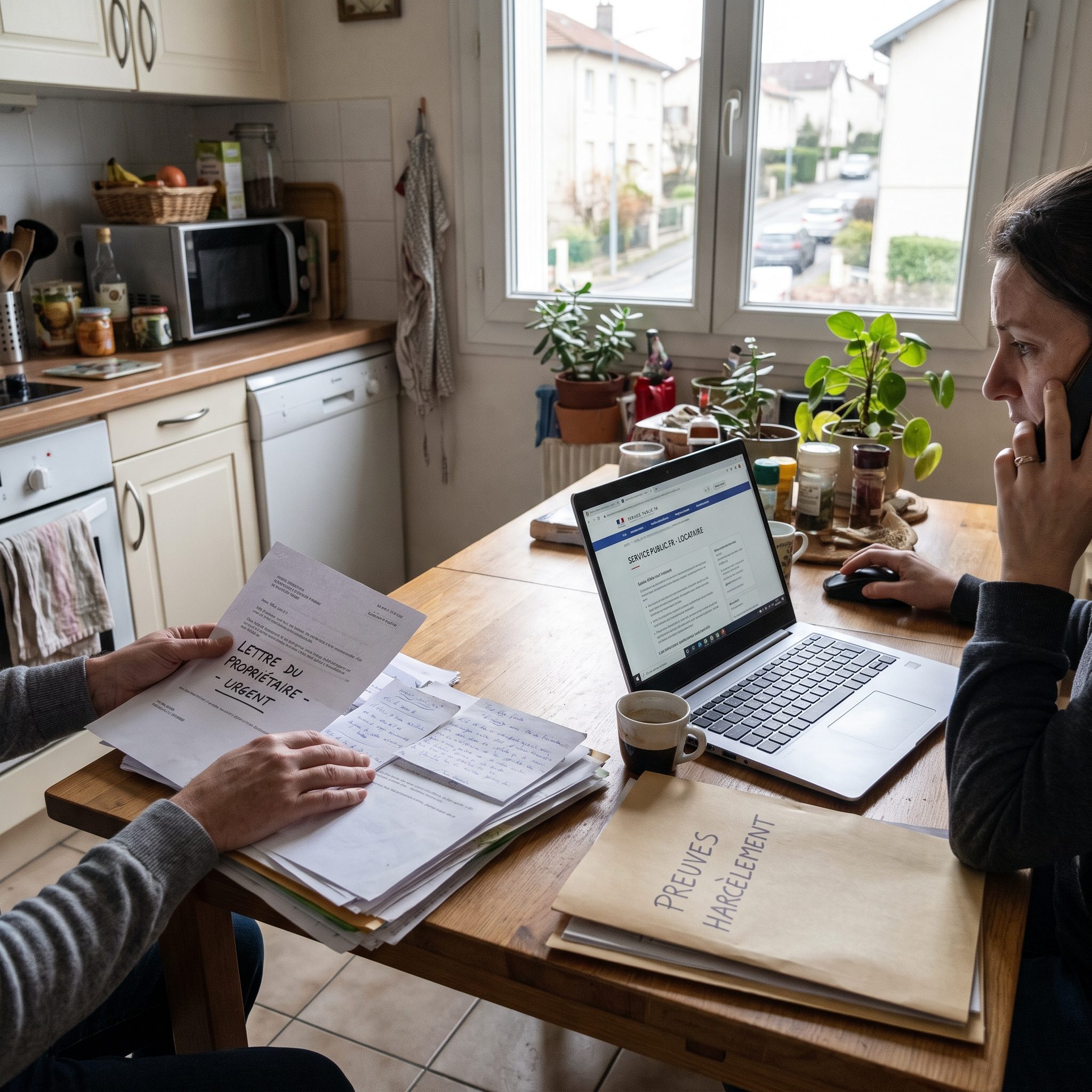 Locataire notant les faits de harcèlement du propriétaire pour se défendre et constituer un dossier solide