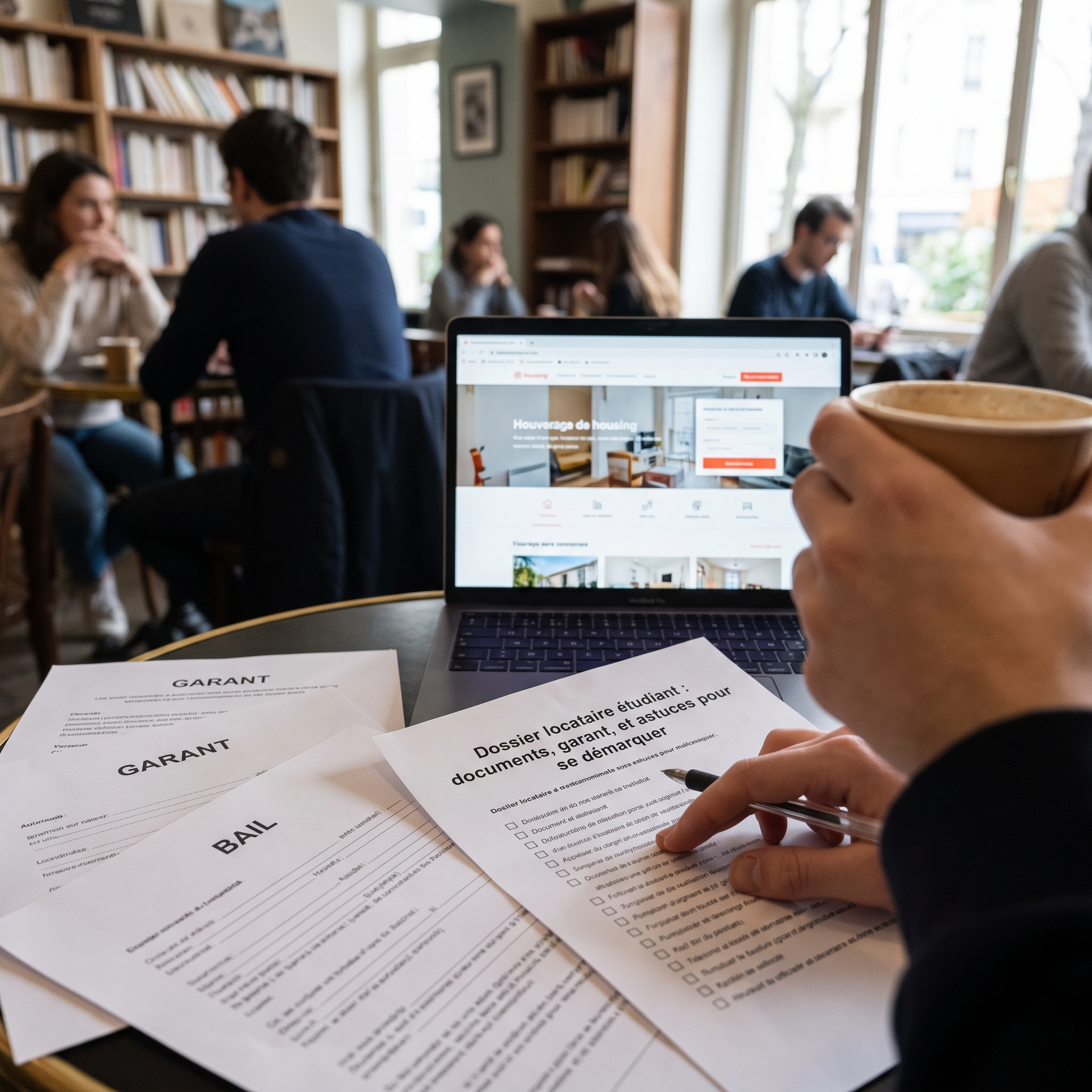 Dossier locataire étudiant quels documents et garant pour louer un appartement : liste de pièces à fournir posée sur un bureau d’étudiant