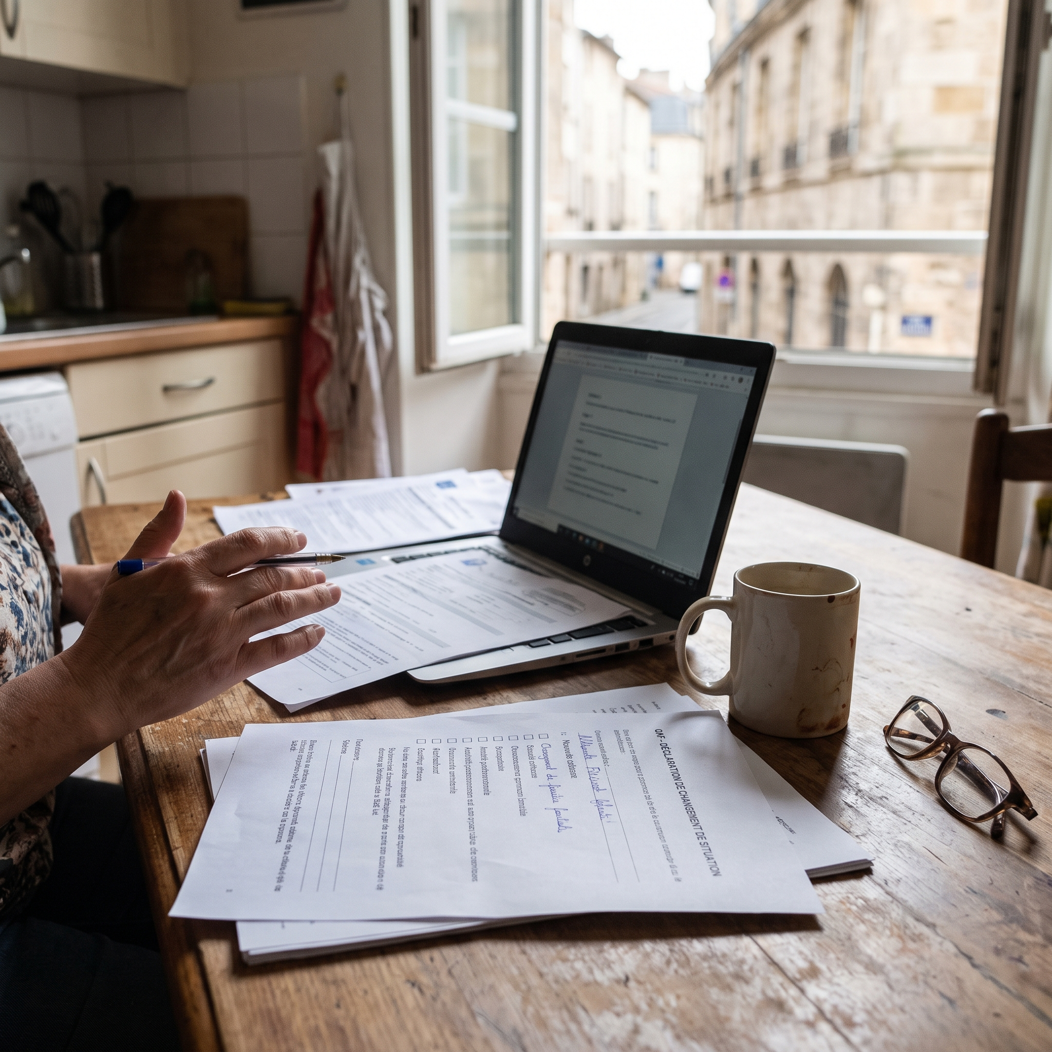Foyer remplissant une déclaration changement de situation CAF changement d’adresse famille emploi en ligne